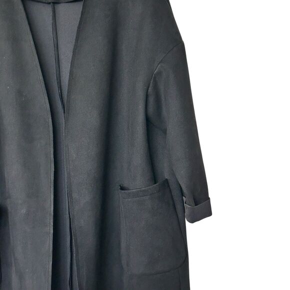 Zara Basic Collection M Black Faux Suede Open Front Jacket - Picture 6 of 9
